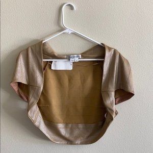 NWT Kay Unger Rose Gold Wrap Bolero